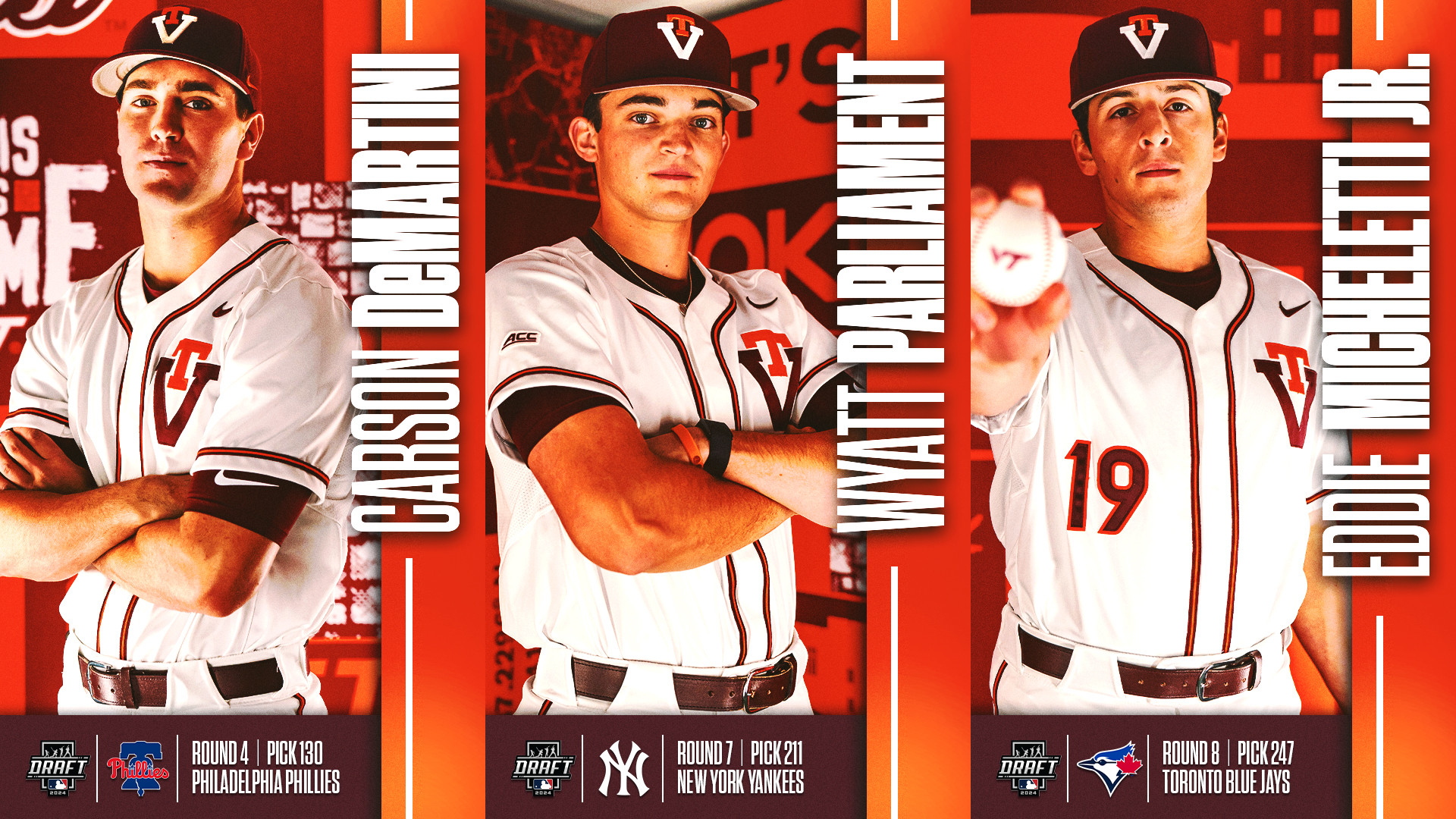 DeMartini, Parliament, Micheletti Jr. open Virginia Tech's 2024 MLB ...