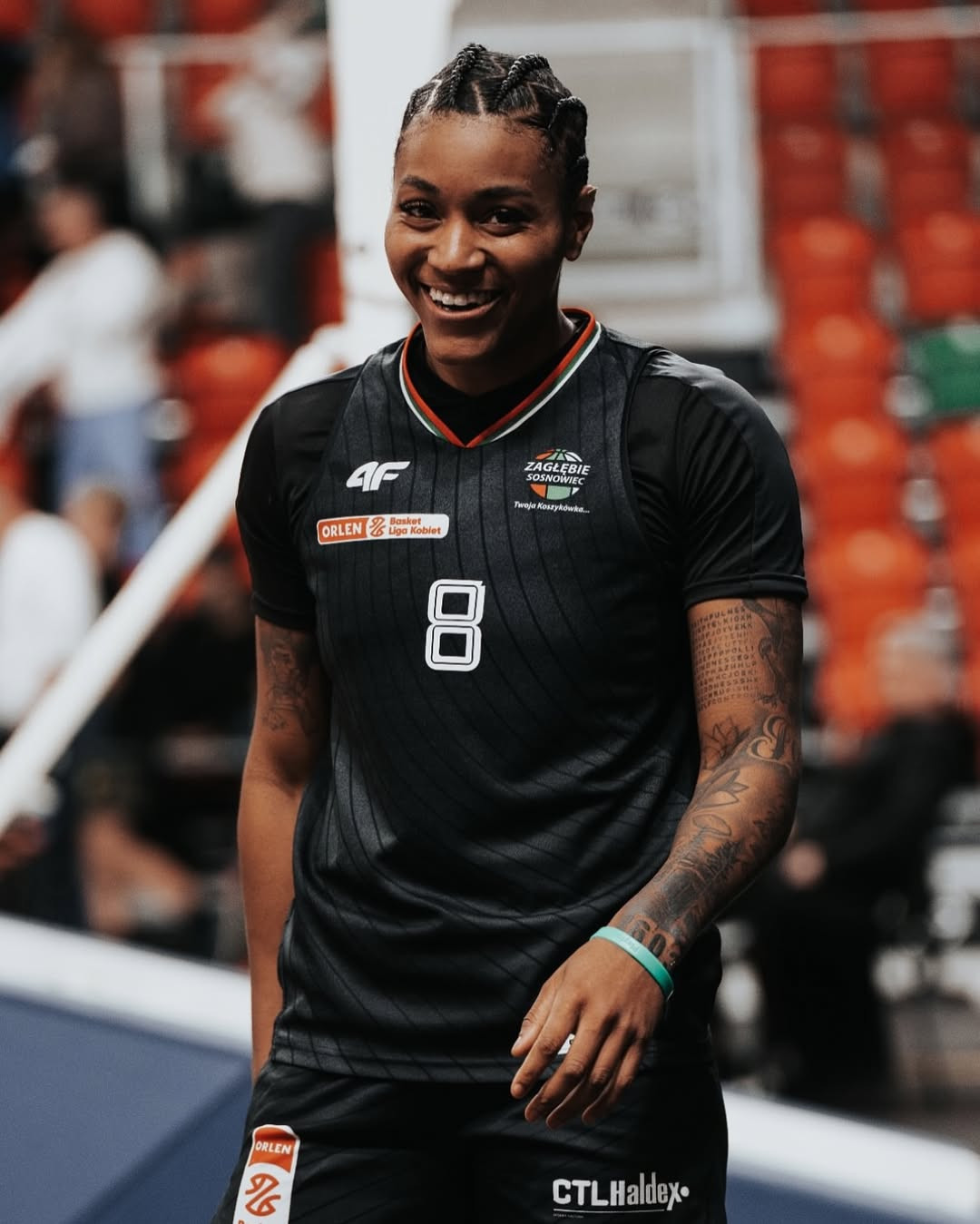 Sopot, Poland 27th, January 2013 Polish volleyball extraleague - Orlen Liga.  Erika Kelly Pereira Coimbra (3) during warm-up before the Atom Trefl Sopot  v KS Palac Bydgoszcz game at ERGO Arena sports, image size:1080x1349