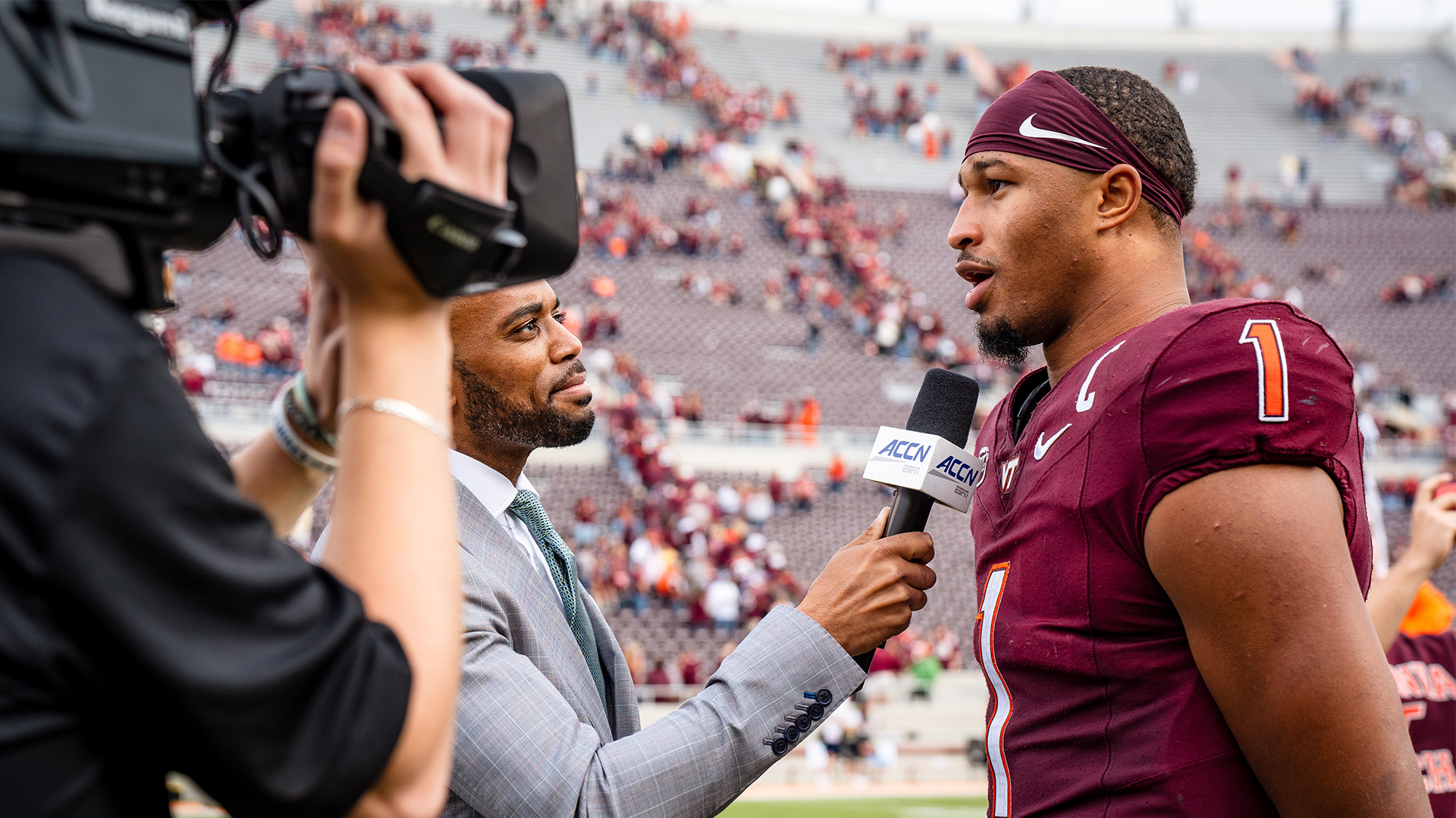 Kyron Drones On-Field Postgame Interview (Georgia Tech) - Virginia Tech ...