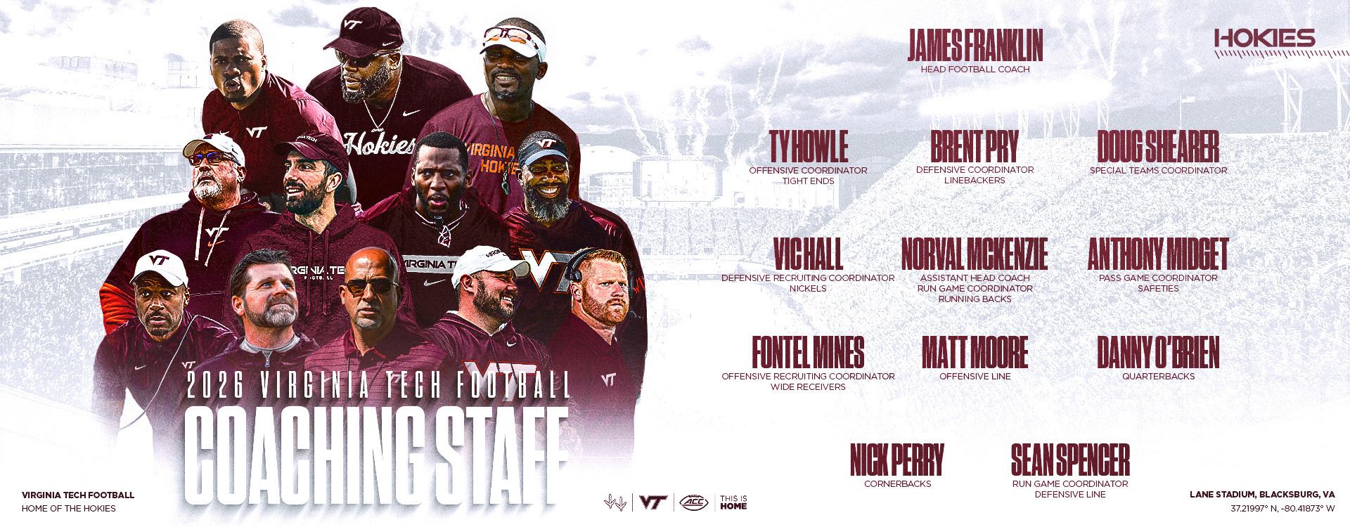 Virginia Tech football announces staff appointments